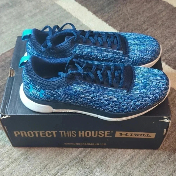 Under Armour MEN'S TRAINERS  LIGHTNING 2 DARK BLUE Size 8 - Picture 1 of 4